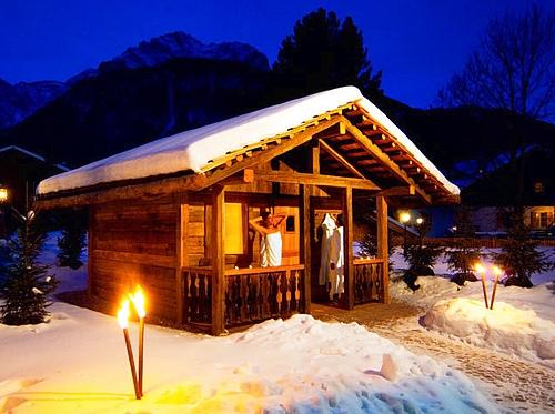 Winterzauber: Blocksauna